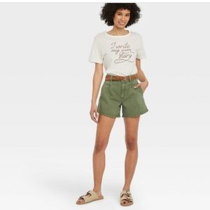 Women's High-Rise A-Line Midi Jean Shorts - Universal Thread